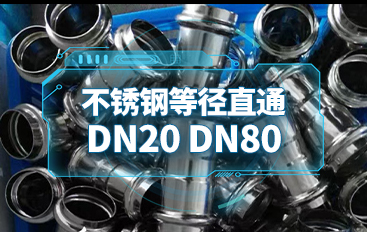 不銹鋼水管管件-等徑直通DN20,DN80